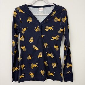 HANNA ANDERSSON Womens Lion Top sz M New Henley Organic Cotton Long Sleeve Knit